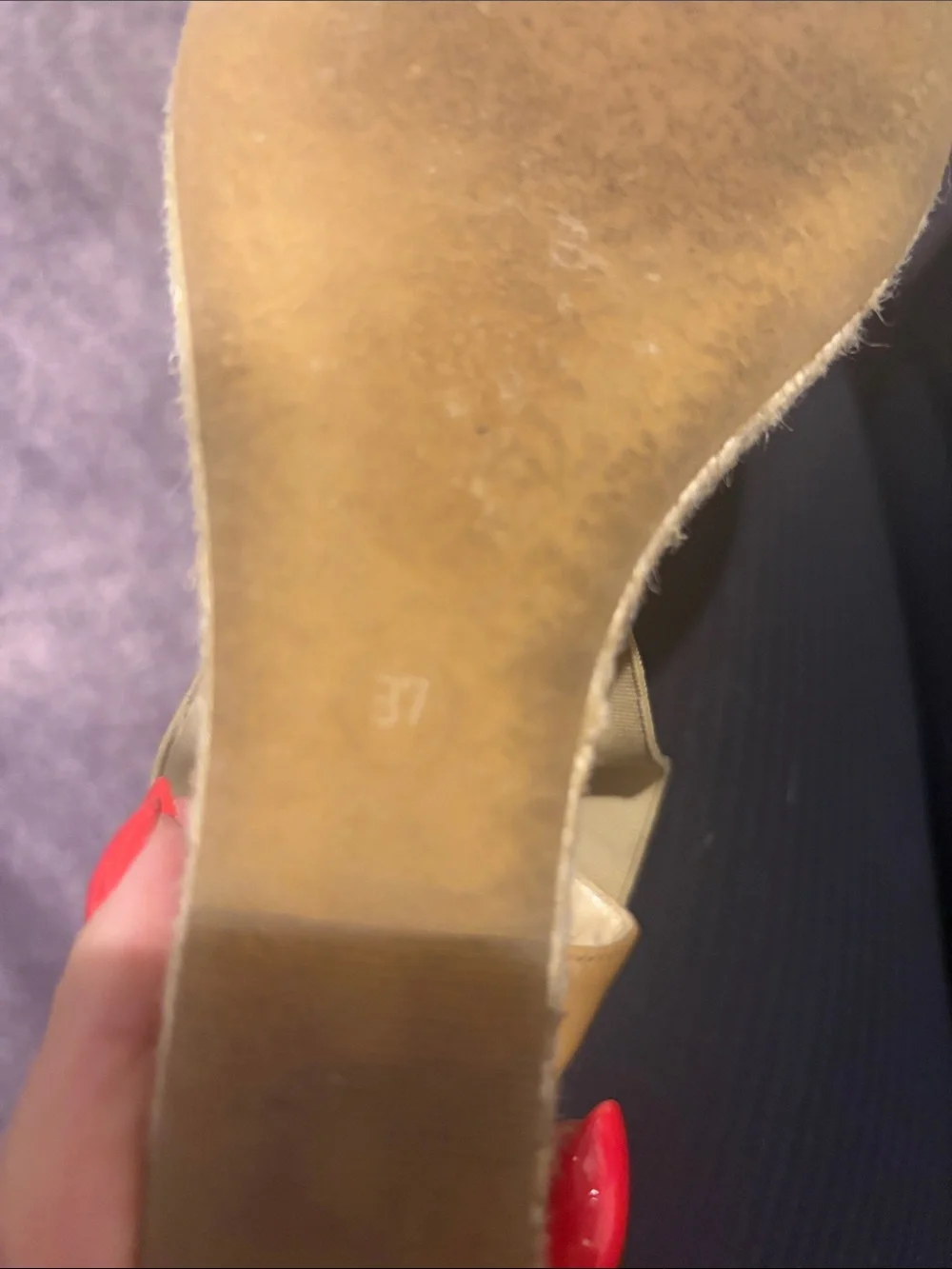 Fendi Beige/Tan Patent Leather Espadrille Wedge Sandals